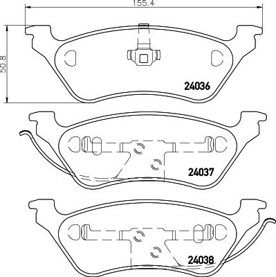 HELLA PAGID 8db355011061 -  Комплект тормозных колодок, дисковый тормоз
